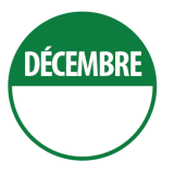 Pastilles d'inventaire "Décembre" Repositionnables - Lot de 500 ex