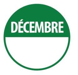 Pastilles d'inventaire "Décembre" Repositionnables - Lot de 500 ex