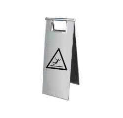 Balise Chevalet - Surface Glissante - W011 - 600x230 mm - Inox