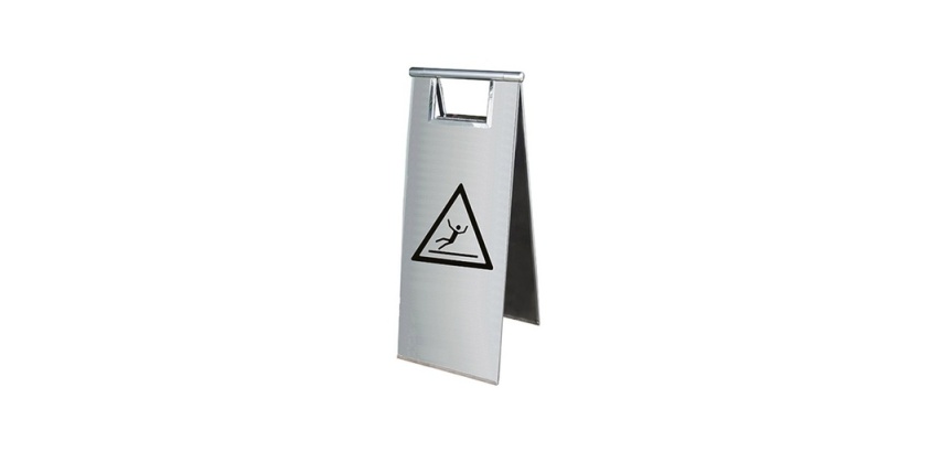 Balise Chevalet - Surface Glissante - W011 - 600x230 mm - Inox