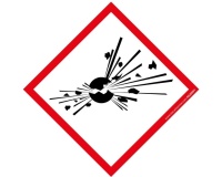 Lot d'étiquettes adhésives GHS01 – Danger Matières explosives – Vinyle 40 x 40 mm