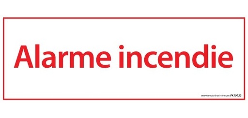 Panneau de signalétique - Alarme Incendie - 210 x 75 mm