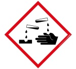 Lot d'étiquettes adhésives GHS05 - Danger Matières corrosives - Vinyle
