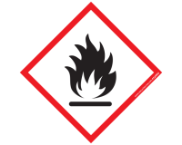 Lot d'étiquettes GHS02 - Matières Inflammables - Vinyle - ISO 7010 40 x 40 mm