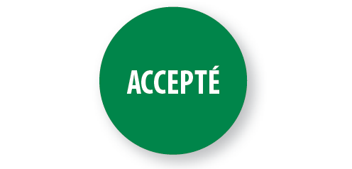 Rouleau d'étiquettes de contrôle "Accepté" - Ø40 mm - Lot de 500 ex