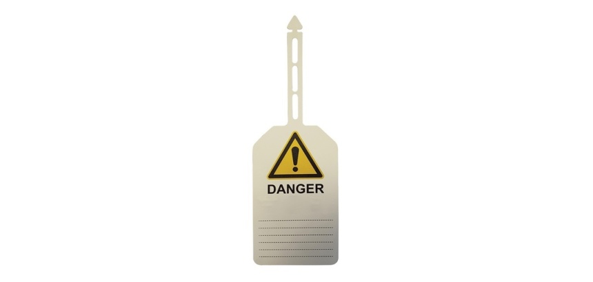 Plaquette d'Inspection Danger - 85 x 145 mm - Polyester