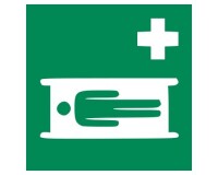 Signalétique d'évacuation E013 - Civière brancard - Norme ISO 7010 250 x 250 mm PVC 2 mm