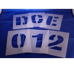 Pochoir - Lettres  Chiffres - Kit complet - PVC souple Hauteur: 25 mm