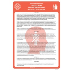 Panneau - Lutte contre les discriminations - Papier plastifié A3