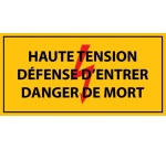 Adhésif -Haute tension, défense d'entrer, danger de mort -ISO 7010 297 x 105 mm