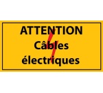 Adhésif - Attention câbles électriques - Vinyle - ISO 7010