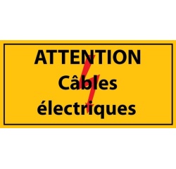 Adhésif - Attention câbles électriques - Vinyle - ISO 7010