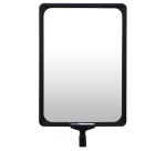 Panneau A4 - Adaptateur Noir/Chromé pour Poteaux à Sangle