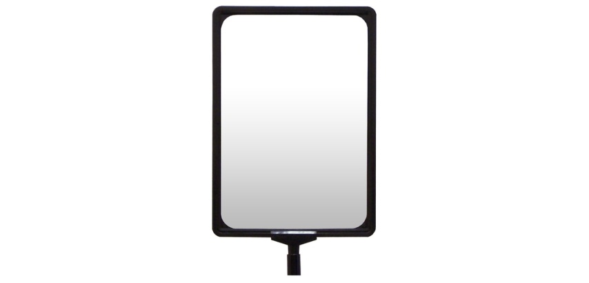 Panneau A4 - Adaptateur Noir/Chromé pour Poteaux à Sangle