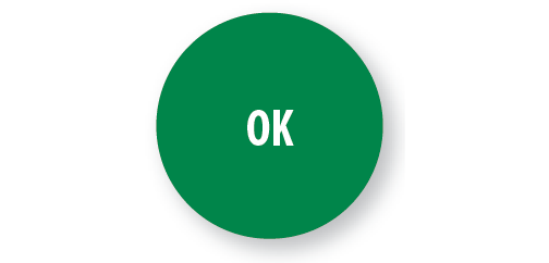 Rouleau d'étiquettes de contrôle "OK" - Ø40 mm - Lot de 500 ex