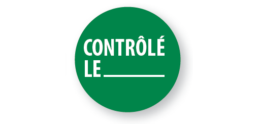 Rouleau d'étiquettes de controle - Contrôlé le avec Zone texte