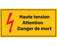 Panneau - Haute tension Danger de Mort - PVC - ISO 7010