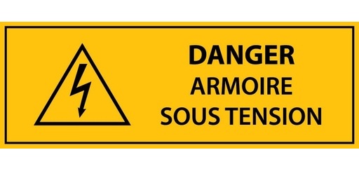 Panneau - Danger armoire sous tension - PVC - ISO 7010