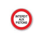 Panneau - Interdit aux piétons Vinyle Souple Autocollant 200 mm