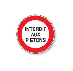Panneau - Interdit aux piétons Vinyle Souple Autocollant 200 mm