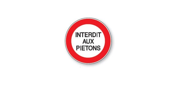 Panneau - Interdit aux piétons Vinyle Souple Autocollant 200 mm