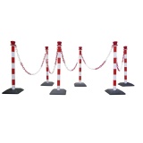 Chaîne de Signalisation à Maillons pour poteaux - 2 m - PVC Rouge/Blanc