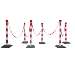 Chaîne de Signalisation à Maillons pour poteaux - 2 m - PVC Rouge/Blanc