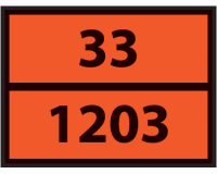Plaque de Transport ADR - Essence - Code 33/1203 - Orange Aluminium