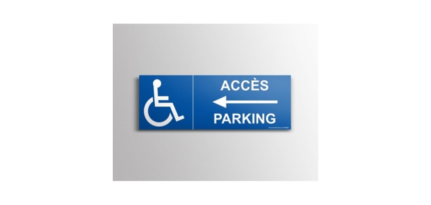 Signalisation - Direction vers parking PMR, flèche à gauche