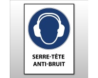Panneau EPI - Serre-tête anti-bruit obligatoire - M003 - ISO 7001 Vinyle Souple Autocollant A5