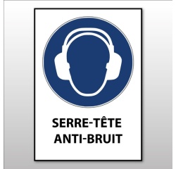 Panneau EPI - Serre-tête anti-bruit obligatoire - M003 - ISO 7001 Vinyle Souple Autocollant A5