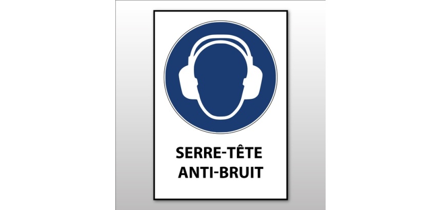 Panneau EPI - Serre-tête anti-bruit obligatoire - M003 - ISO 7001 Vinyle Souple Autocollant A5