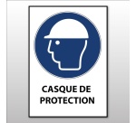 Panneau EPI - Casque de protection obligatoire - M014 - ISO 7001 PVC à visser A3