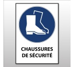 Signalétique EPI - Chaussures de sécurité obligatoires - M008 Vinyle Souple Autocollant A5