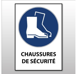 Signalétique EPI - Chaussures de sécurité obligatoires - M008 Vinyle Souple Autocollant A5