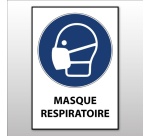 Pictogramme EPI - Masque respiratoire obligatoire - M016 - ISO 7010 210 x 297 mm (A4) Vinyle Souple Autocollant