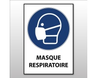 Pictogramme EPI - Masque respiratoire obligatoire - M016 - ISO 7010 210 x 297 mm (A4) Vinyle Souple Autocollant