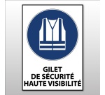 Panneau EPI - Gilet sécurité obligatoire - M015 - ISO 7001 Vinyle Souple Autocollant A5