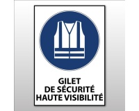 Panneau EPI - Gilet sécurité obligatoire - M015 - ISO 7001 PVC 2 mm A3