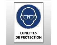Panneau EPI - Lunettes de protection obligatoires - M004 - ISO 7010 210 x 297 mm (A4) Vinyle Souple Autocollant