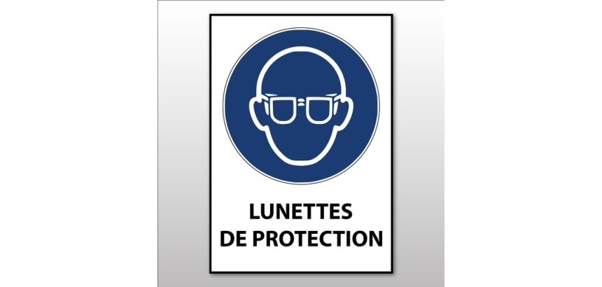 Panneau EPI - Lunettes de protection obligatoires - M004 - ISO 7010 210 x 297 mm (A4) PVC à visser