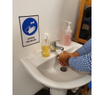 Panneau EPI - Lavage des mains obligatoire - M011 - ISO 7001 210 x 148 mm (A5) Vinyle Souple Autocollant