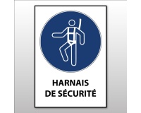 Panneau EPI - Harnais de sécurité Obligatoire - M018 - ISO 7010 210 x 148 mm (A5) Vinyle Souple Autocollant