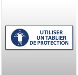 Panneau d'obligation - Porter tablier de protection - M026 297 x 105 mm Vinyle Souple Autocollant