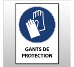 Panneau EPI - Gants de protection obligatoires - M009 - ISO 7001 Vinyle Souple Autocollant A4