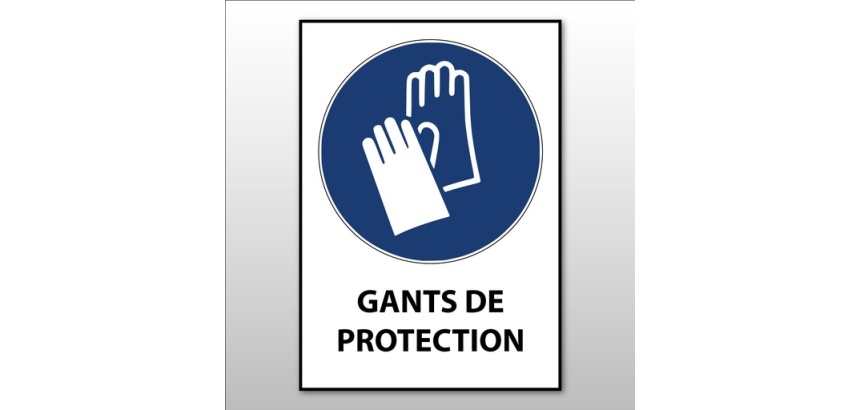 Panneau EPI - Gants de protection obligatoires - M009 - ISO 7001 Vinyle Souple Autocollant A4