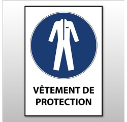 Panneau EPI - Vêtements de protection obligatoires - M010 - ISO 7010 Vinyle Souple Autocollant A5