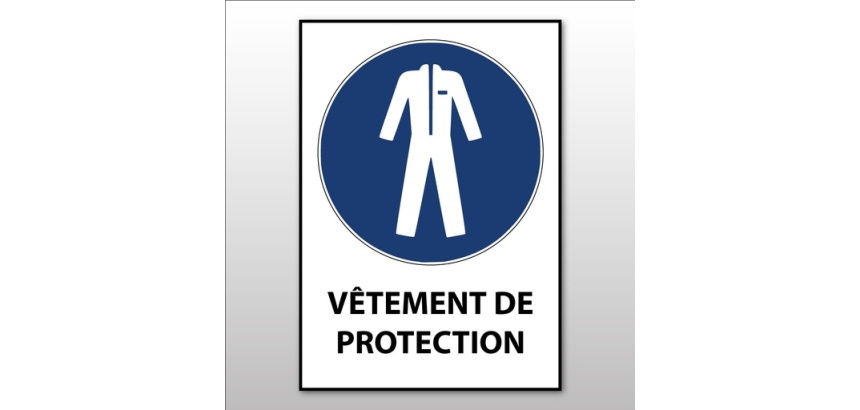 Panneau EPI - Vêtements de protection obligatoires - M010 - ISO 7010 PVC 2 mm A4