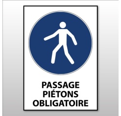 Signalétique - Passage piétons obligatoire - M024 - ISO 7010 Vinyle Souple Autocollant A5