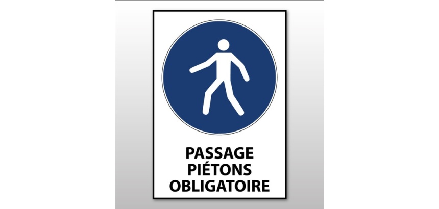 Signalétique - Passage piétons obligatoire - M024 - ISO 7010